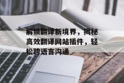 解锁翻译新境界，揭秘高效翻译网站插件，轻松跨语言沟通