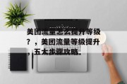 美团流量怎么提升等级?,美团流量等级提升,五大步骤攻略 美团流量怎么提升等级?,美团流量等级提升,五大步骤攻略
