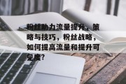 粉丝助力流量提升,策略与技巧,粉丝战略,如何提高流量和提升可见度? 粉丝助力流量提升,策略与技巧,粉丝战略,如何提高流量和提升可见度?
