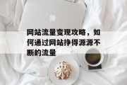 网站流量变现攻略,如何通过网站挣得源源不断的流量 网站流量变现攻略,如何通过网站挣得源源不断的流量