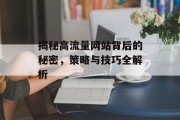 揭秘高流量网站背后的秘密,策略与技巧全解析 揭秘高流量网站背后的秘密,策略与技巧全解析
