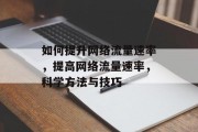如何提升网络流量速率,提高网络流量速率,科学方法与技巧