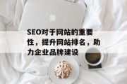 SEO对于网站的重要性，提升网站排名，助力企业品牌建设