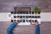 揭秘招聘网站流量之谜，如何提升招聘网站的用户访问量与转化率