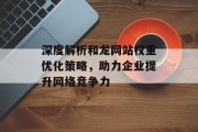 深度解析和龙网站权重优化策略，助力企业提升网络竞争力