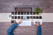 淘宝直播小卖家困境,流量匮乏,如何突破重围? 淘宝直播小卖家困境,流量匮乏,如何突破重围?