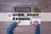 SEO策略,如何应对竞争网站挑战 SEO策略,如何应对竞争网站挑战