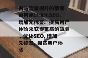 网站流量提升的策略，如何通过优化SEO、增加元标签、提高用户体验来获得更高的流量，优化SEO, 增加元标签, 提高用户体验