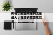 揭秘,那些网站的流量最大,背后的原因竟然是... 揭秘,那些网站的流量最大,背后的原因竟然是...