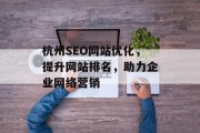 杭州SEO网站优化,提升网站排名,助力企业网络营销 杭州SEO网站优化,提升网站排名,助力企业网络营销