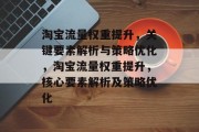 淘宝流量权重提升,关键要素解析与策略优化,淘宝流量权重提升,核心要素解析及策略优化