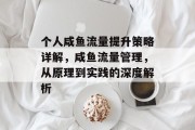 个人咸鱼流量提升策略详解,咸鱼流量管理,从原理到实践的深度解析 个人咸鱼流量提升策略详解,咸鱼流量管理,从原理到实践的深度解析