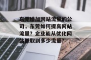 东莞增加网站流量的公司，东莞如何提高网站流量？企业能从优化网站抓取到多少流量?