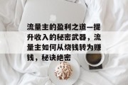 流量主的盈利之道—提升收入的秘密武器,流量主如何从烧钱转为赚钱,秘诀绝密 流量主的盈利之道—提升收入的秘密武器,流量主如何从烧钱转为赚钱,秘诀绝密