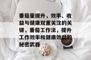番茄量提升，效率、收益与健康双重关注的关键，番茄工作法，提升工作效率和健康效益的秘密武器