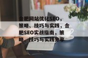 合肥网站优化SEO,策略、技巧与实践,合肥SEO实战指南,策略、技巧与实践分享 合肥网站优化SEO,策略、技巧与实践,合肥SEO实战指南,策略、技巧与实践分享