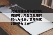 淘金流量提升权重的关键策略，淘金流量如何转化为权重，策略与实践的结合指南