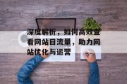 深度解析，如何高效查看网站日流量，助力网站优化与运营