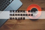 日常流量网站,揭秘如何高效利用网络资源,提升生活质量 日常流量网站,揭秘如何高效利用网络资源,提升生活质量