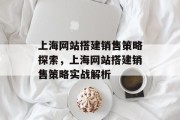 上海网站搭建销售策略探索，上海网站搭建销售策略实战解析