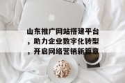 山东推广网站搭建平台,助力企业数字化转型,开启网络营销新篇章 山东推广网站搭建平台,助力企业数字化转型,开启网络营销新篇章