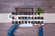 揭秘SEO网站优化专家,如何助力企业网站在搜索引擎中脱颖而出 揭秘SEO网站优化专家,如何助力企业网站在搜索引擎中脱颖而出