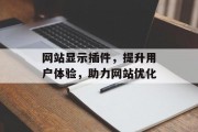 网站显示插件,提升用户体验,助力网站优化 网站显示插件,提升用户体验,助力网站优化