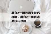 黑白2一周目通关技巧攻略，黑白2一周目通关技巧攻略