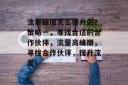 流量峰值怎么提升的？策略一，寻找合适的合作伙伴，流量高峰期，寻找合作伙伴，提升流量！