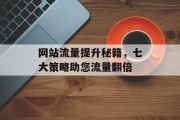 网站流量提升秘籍，七大策略助您流量翻倍