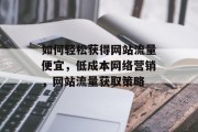 如何轻松获得网站流量便宜，低成本网络营销，网站流量获取策略