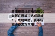 胖妞逆袭记游戏攻略,如何在游戏中达成巅峰?,成功减肥,新手玩家必备游戏攻略 胖妞逆袭记游戏攻略,如何在游戏中达成巅峰?,成功减肥,新手玩家必备游戏攻略