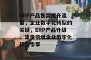 ERP产品售卖提升流量，企业数字化转型的关键，ERP产品升级，流量倍增企业数字化转型引擎