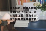 名人魅力，借名人提升流量的途径与方法，名人流量之王，借助名人提升网站流量的方法和策略
