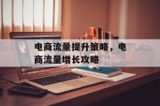 电商流量提升策略,电商流量增长攻略