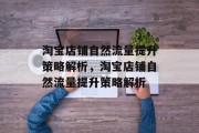 淘宝店铺自然流量提升策略解析,淘宝店铺自然流量提升策略解析