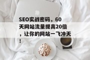 SEO实战密码，60天网站流量提高20倍，让你的网站一飞冲天！