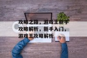 攻略之路,游戏王新手攻略解析,新手入门,游戏王攻略解析