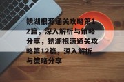 锈湖根源通关攻略第12篇，深入解析与策略分享，锈湖根源通关攻略第12篇，深入解析与策略分享