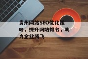 贵州网站SEO优化策略，提升网站排名，助力企业腾飞
