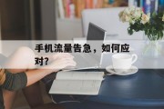 手机流量告急，如何应对？