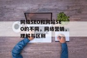 网络SEO和网站SEO的不同,网络营销,理解与区别