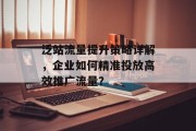 泛站流量提升策略详解，企业如何精准投放高效推广流量？