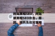 网站黑帽SEO,网站被黑帽SEO攻击,原因、预防及应对策略 网站黑帽SEO,网站被黑帽SEO攻击,原因、预防及应对策略