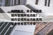 如何高效、安全地使用插件管理网站功能？，插件管理网站功能高效安全使用技巧分享
