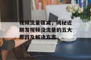 视频流量骤减,揭秘近期发视频没流量的五大原因及解决方案 视频流量骤减,揭秘近期发视频没流量的五大原因及解决方案
