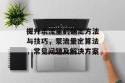 提升泵流量的确定方法与技巧,泵流量定算法,常见问题及解决方案