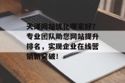 天津网站优化哪家好?专业团队助您网站提升排名,实现企业在线营销新突破! 天津网站优化哪家好?专业团队助您网站提升排名,实现企业在线营销新突破!