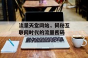 流量天堂网站，揭秘互联网时代的流量密码