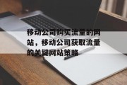 移动公司购买流量的网站,移动公司获取流量的关键网站策略 移动公司购买流量的网站,移动公司获取流量的关键网站策略